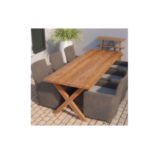 Tuintafel-Teak-met-kruispoten - 250 x 100 cm