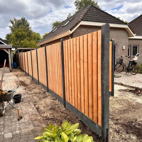 houtbeton schutting voordeelbundel red class wood antraciet stampbeton